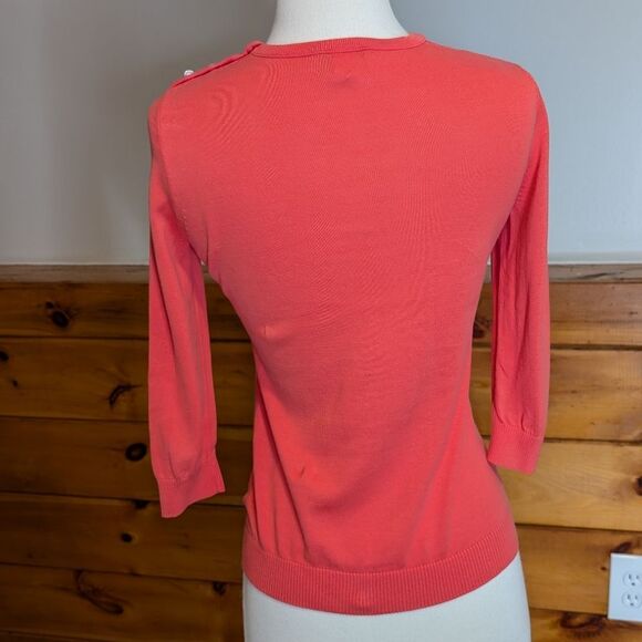 J. Crew Bright Coral Cotton Top - Picture 2 of 3